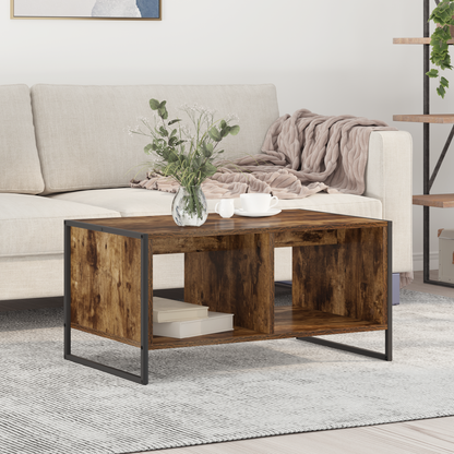 Coffee Table Smoke Oak 80 x 50 x 40 cm Engineered Wood