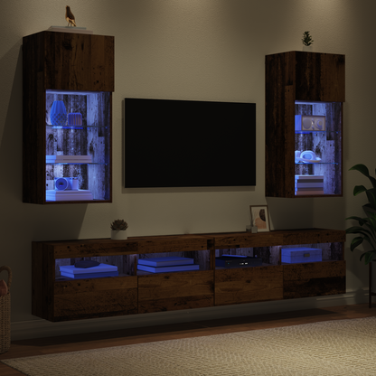 Wall-mounted TV Cabinets 2 pcs Old Wood 40.5 x 30 x 90 cm