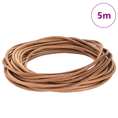 Leather Cord Brown Ø4 mm x 5 m Leather