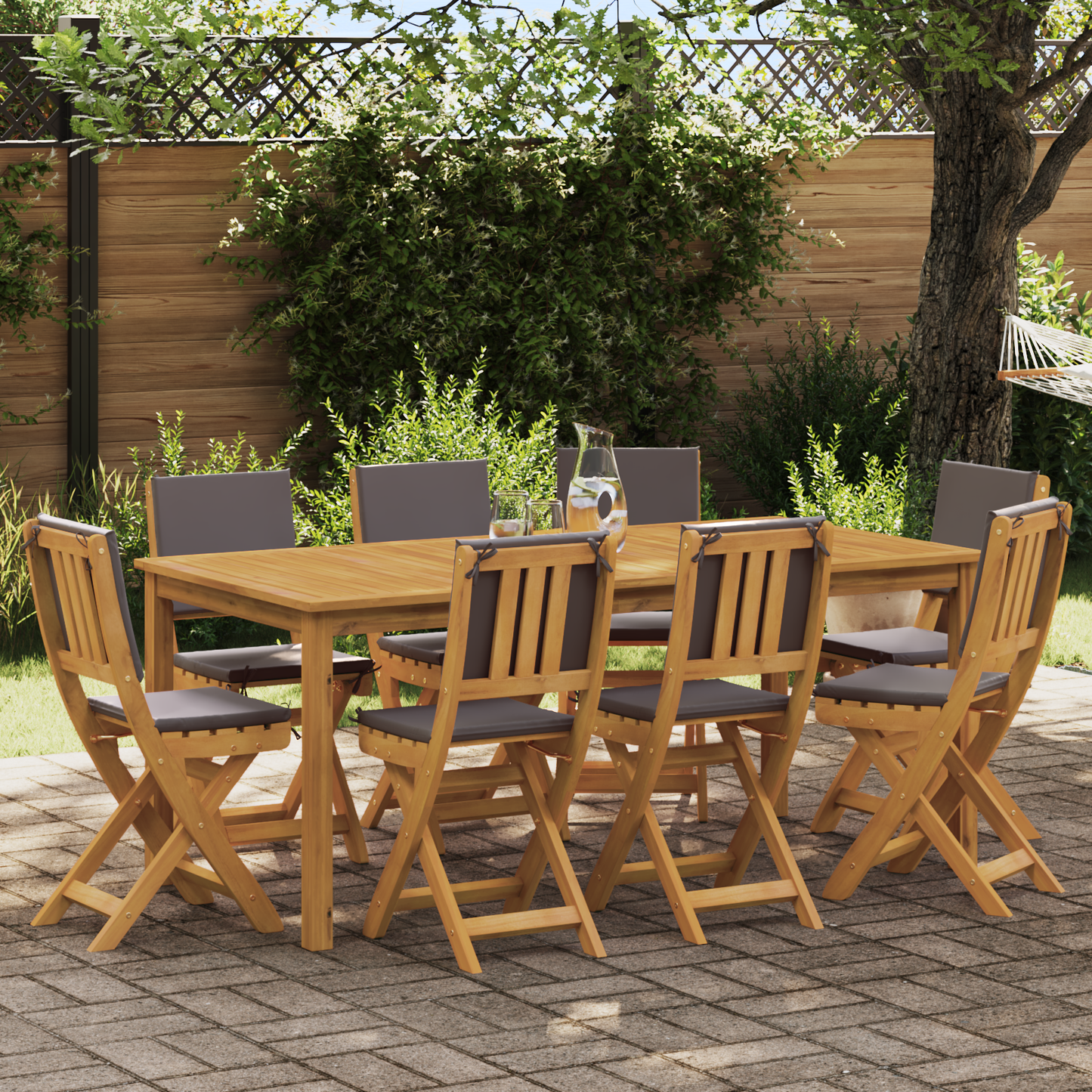 Garden Chair 8 pcs Dark Grey 38 x 46 x 85 cm Solid Acacia Wood