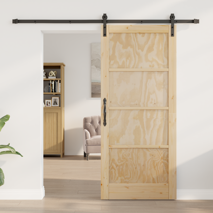 Sliding Door Natural 86 x 198.5 cm Solid Pine Wood