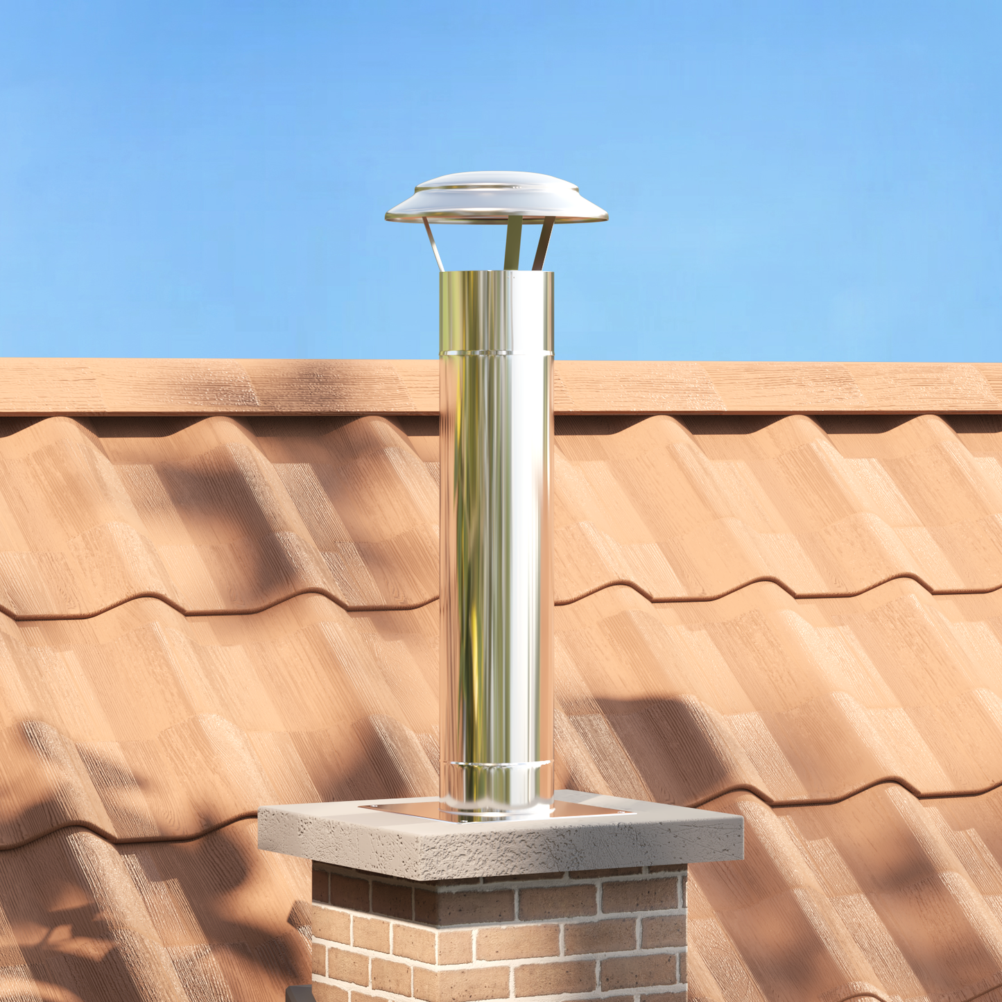Chimney Extension Silver 25 x 25 x 82 cm Stainless Steel