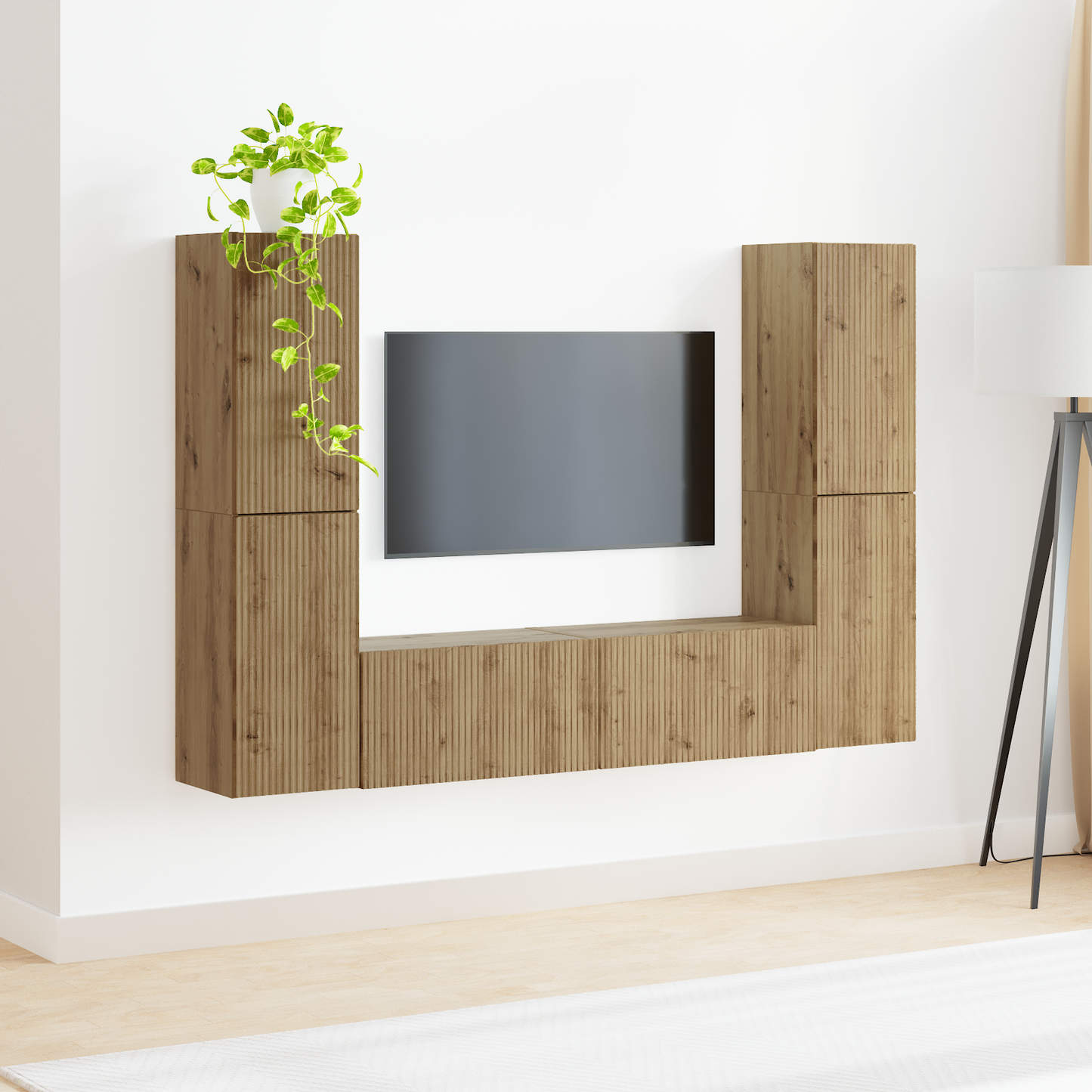 TV Cabinet Set 6 pcs Artisan Oak Engineered Wood