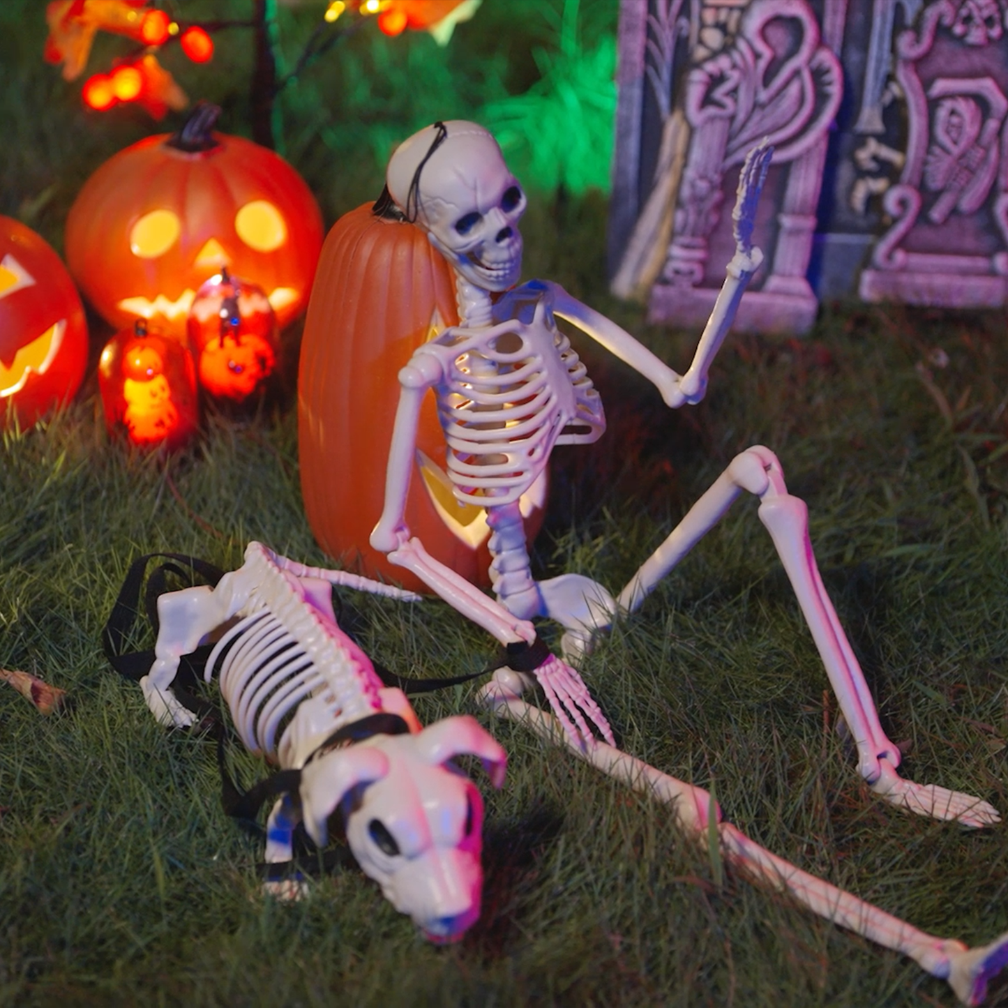 Halloween Decoration Skeleton 2 pcs White Polypropylene