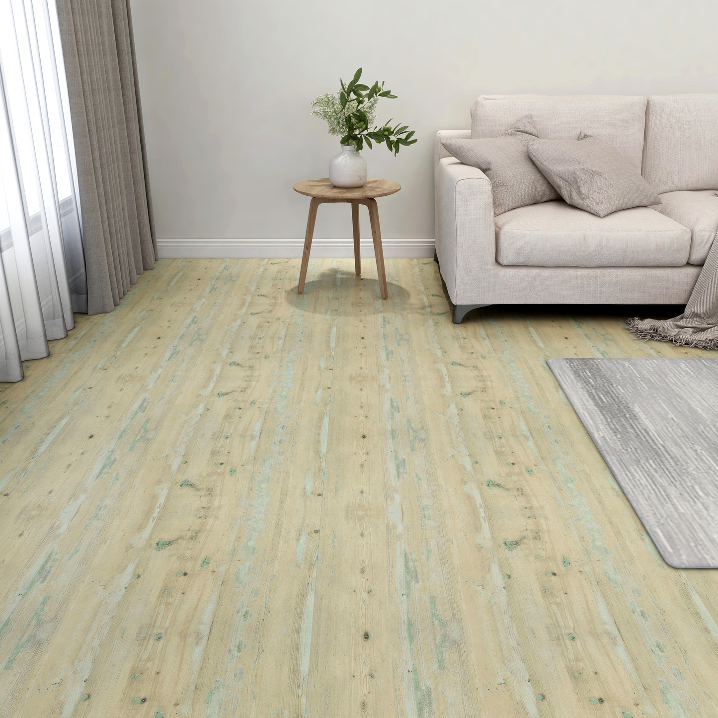 Flooring Planks 5.11 m² 55 pcs PVC White and Light Brown