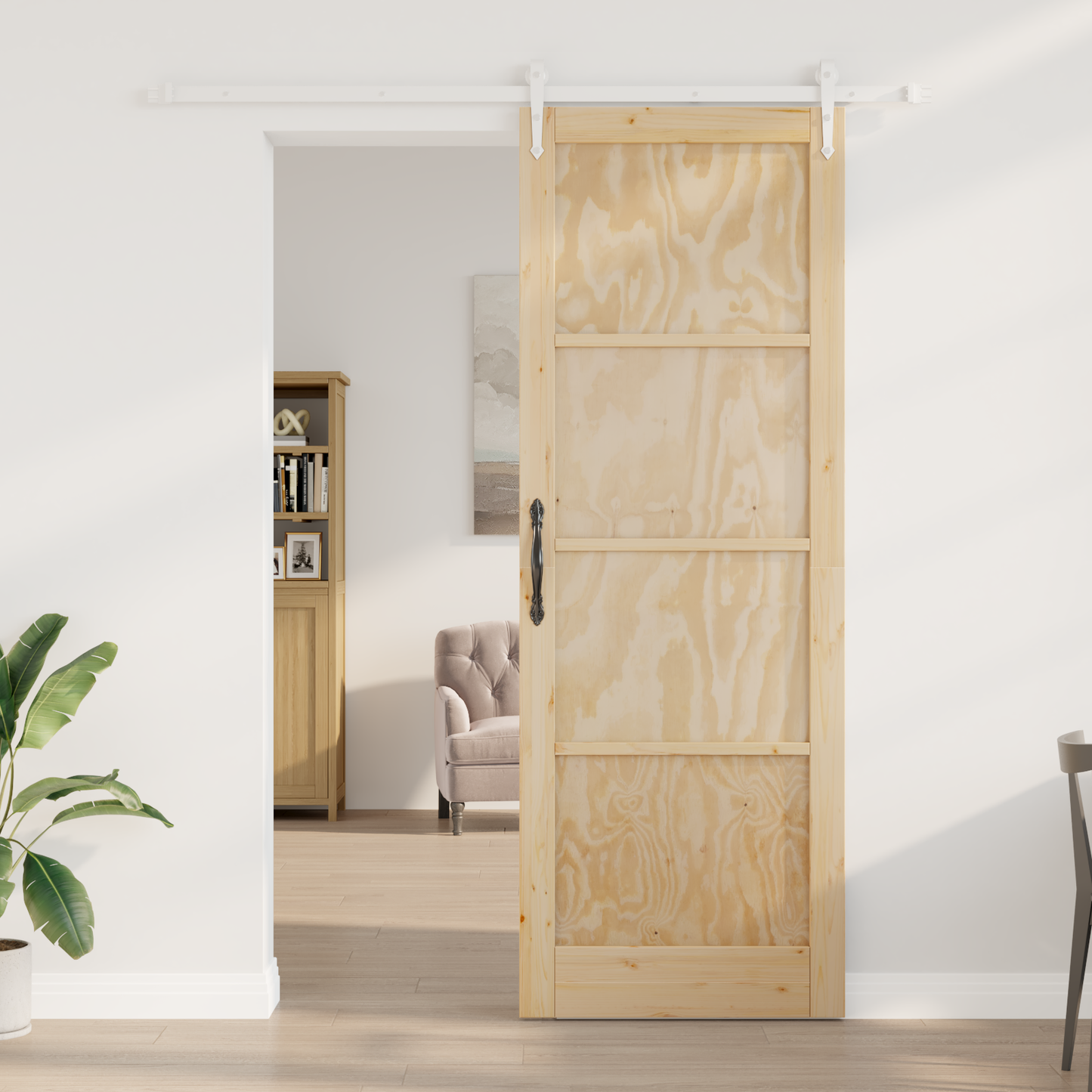 Sliding Door ORKDAL Natural and White 83 x 232 cm