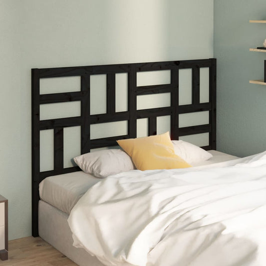 818184 vidaXL Bed Headboard Black 126x4x104 cm Solid Wood Pine