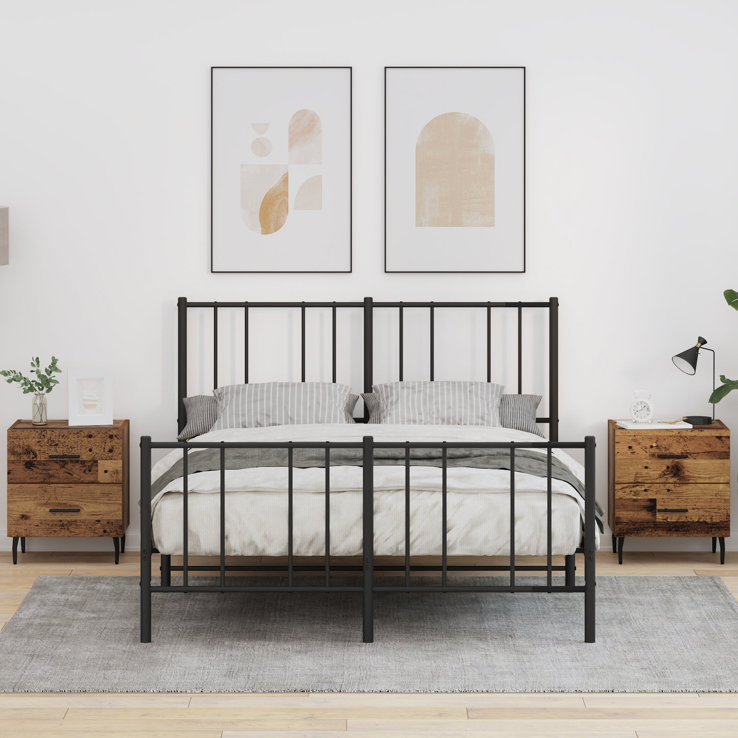 Bedside Cabinet with Drawer 2 pcs Old Wood 40 x 35 x 47.5 cm