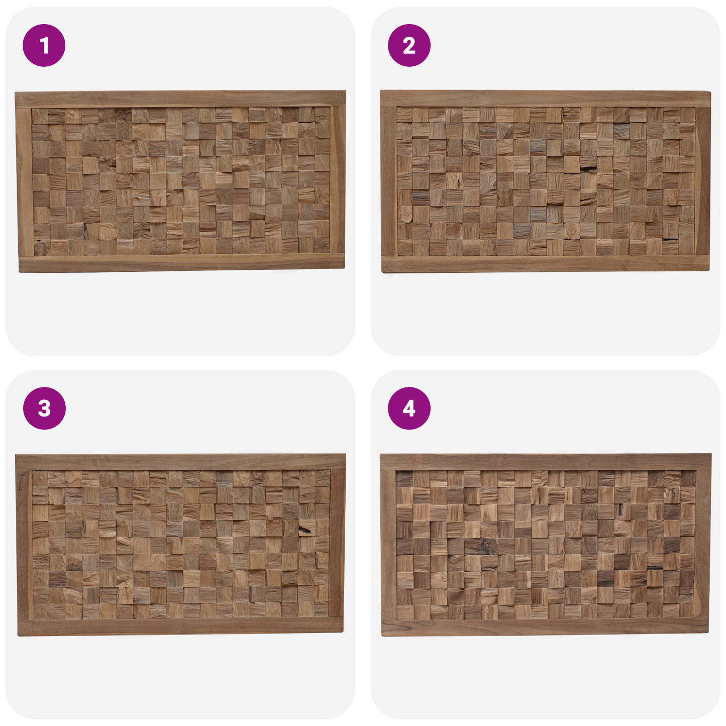 Bed Headboard Natural Solid Teak Wood