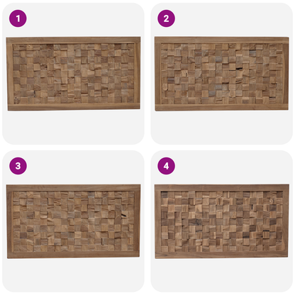Bed Headboard Natural Solid Teak Wood