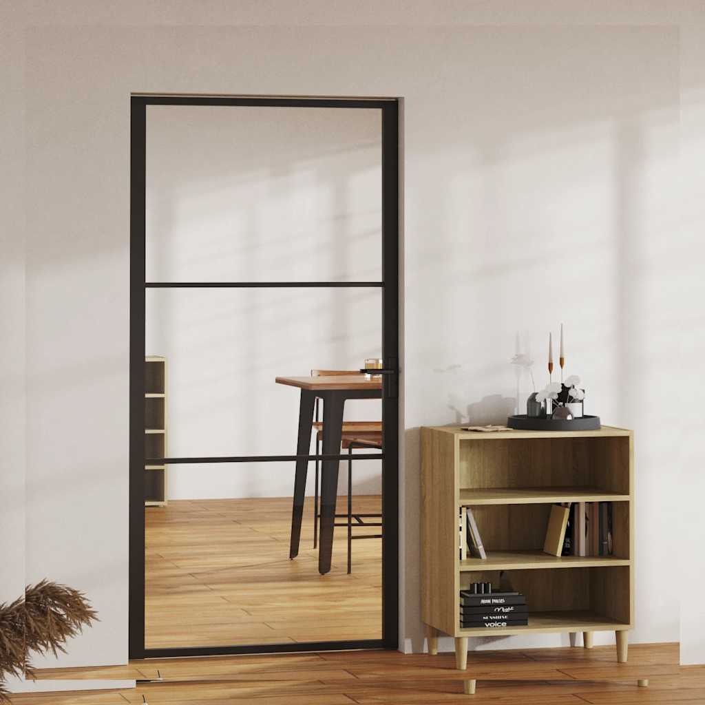 Interior Door ESG Glass and Aluminium 102,5x201,5 cm Black