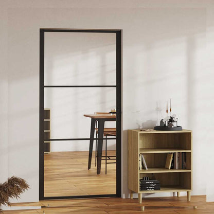 Interior Door ESG Glass and Aluminium 102,5x201,5 cm Black