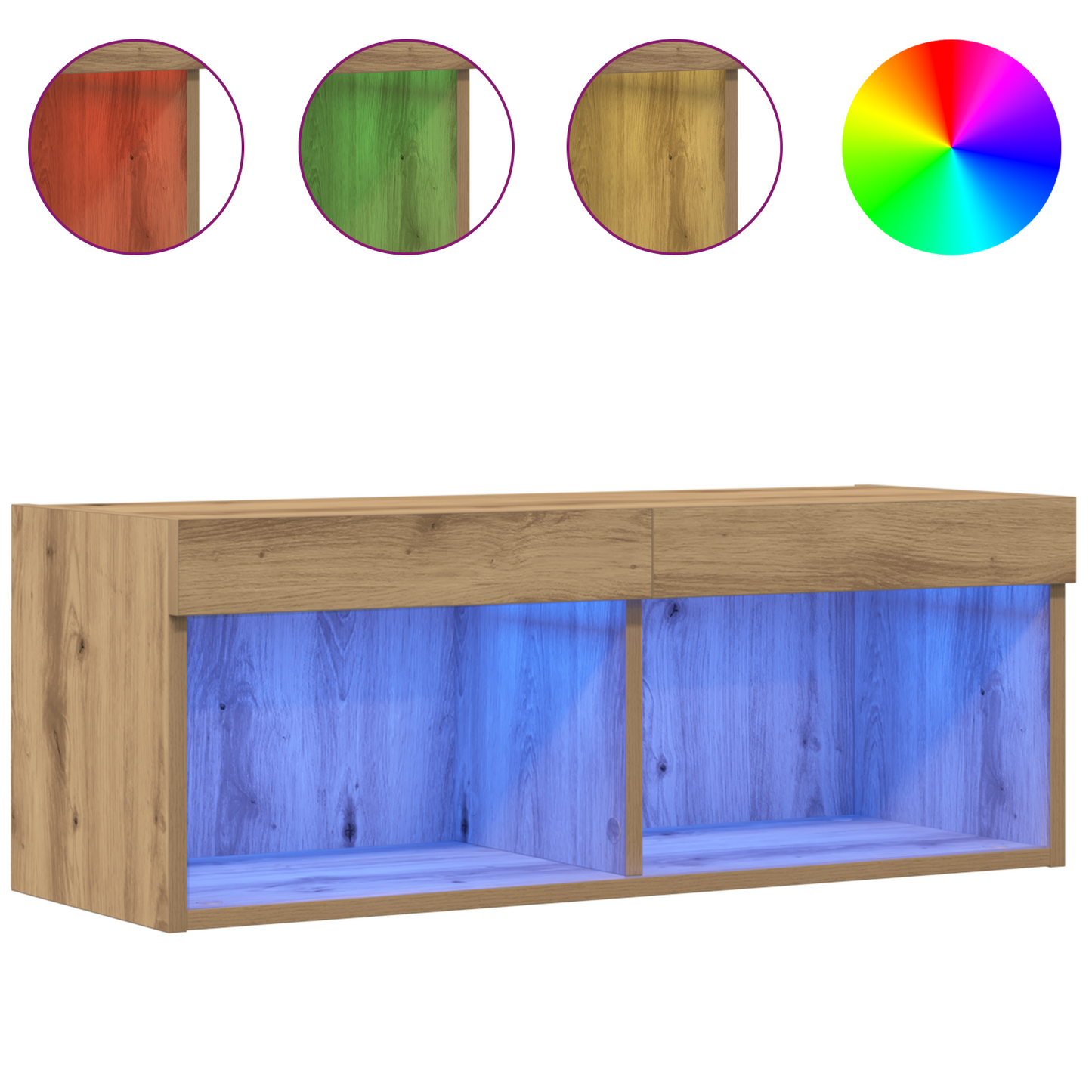 TV Cabinet Set Artisan oak 80 x 30 x 30 cm Engineered Wood