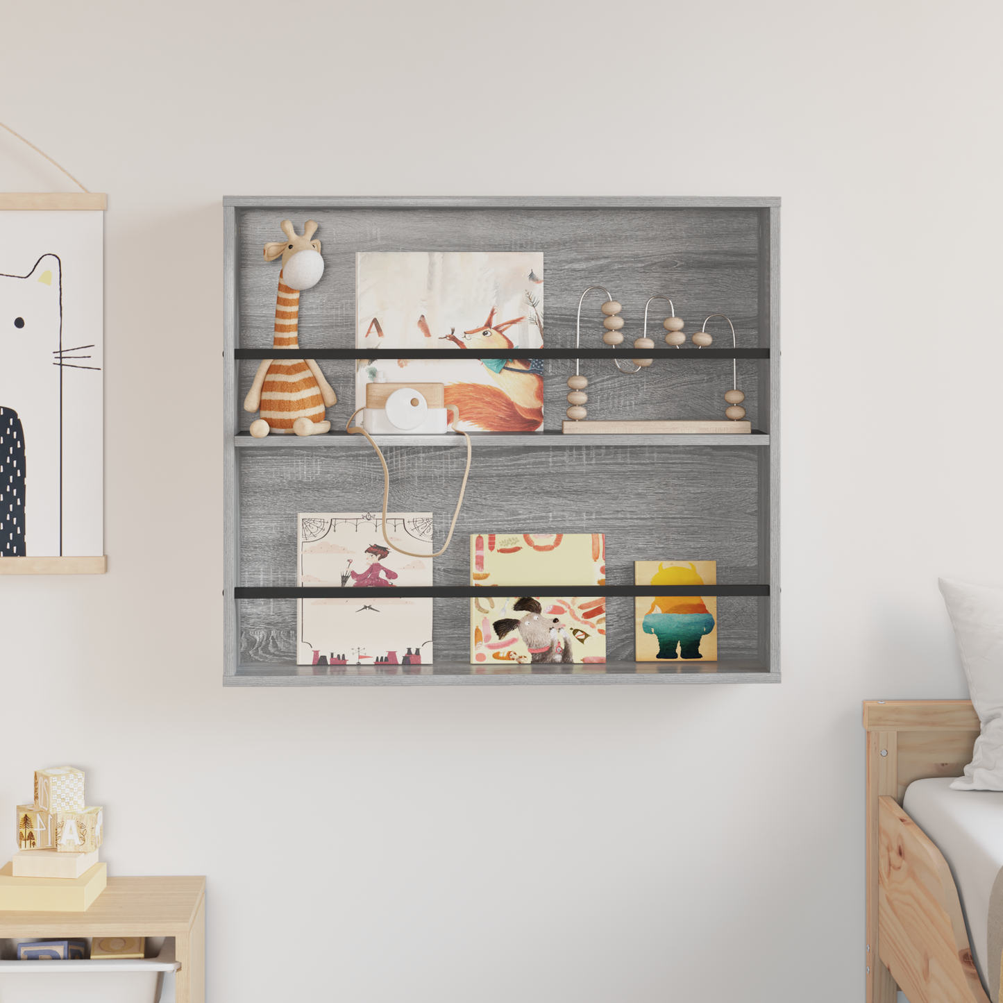 Magazine Rack Grey Sonoma 80 x 12 x 70 cm Engineered Wood