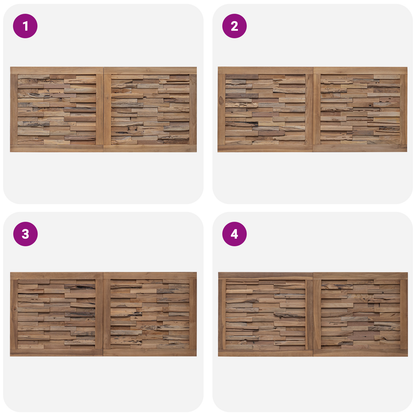 Bed Headboard Natural Solid Teak Wood