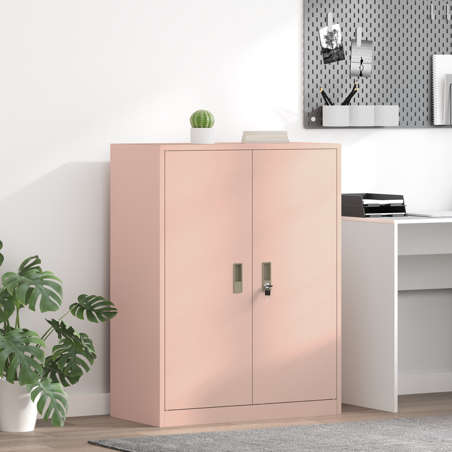 Storage Cabinet Pink 80 x 40 x 105 cm Steel