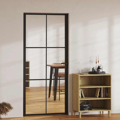 Interior Door ESG Glass and Aluminium 93x201,5 cm Black