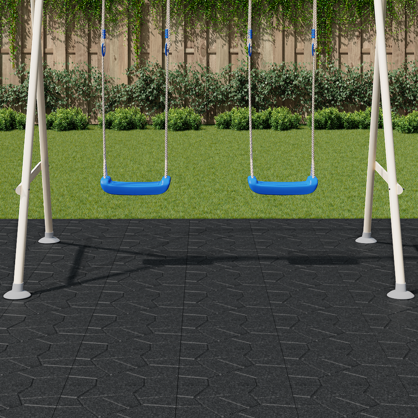 Stepping Stone 6 pcs Black 40.5 x 40.5 x 2 cm Rubber