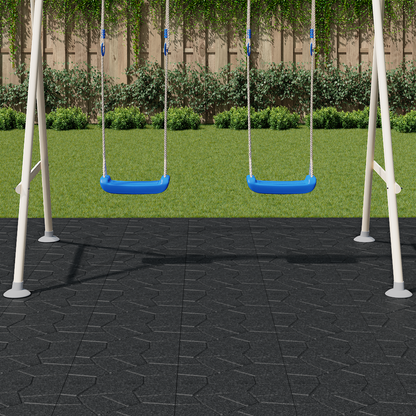 Stepping Stone 6 pcs Black 40.5 x 40.5 x 2 cm Rubber