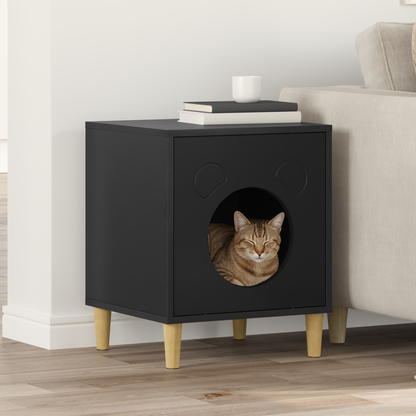 Cat House Black 42.5 x 40 x 53 cm Engineered Wood