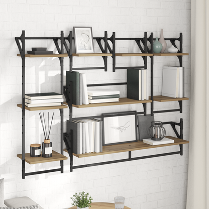 Wall Shelf Set with Shelf 6 pcs Artisan Oak 100 x 25 x 30 cm