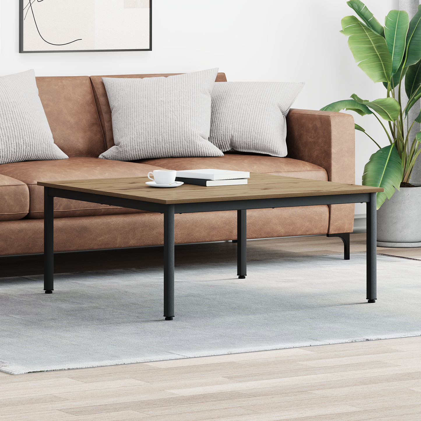 Coffee Table Artisian Oak 100 x 100 x 45 cm Engineered Wood