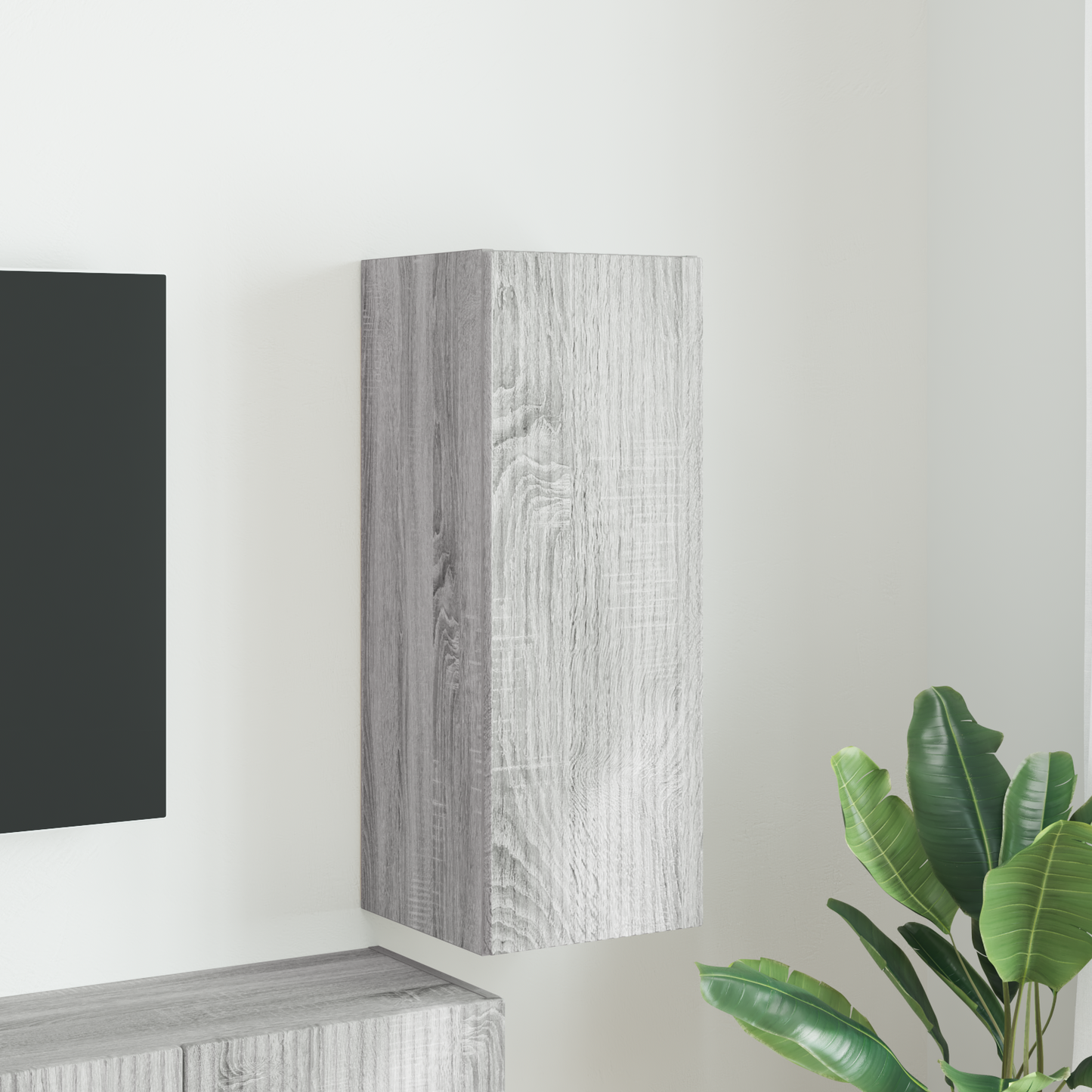 TV Wall Cabinet Grey Sonoma 30 x 31 x 80 cm Engineered Wood