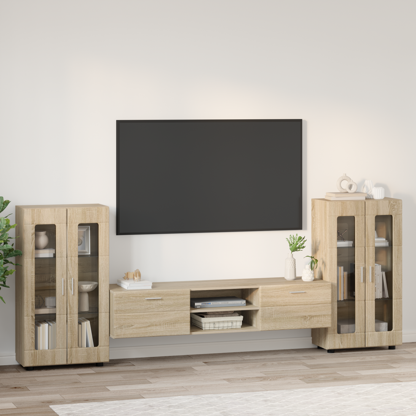 TV Cabinet Set FLORIN 3 pcs Sonoma Oak Engineered Wood