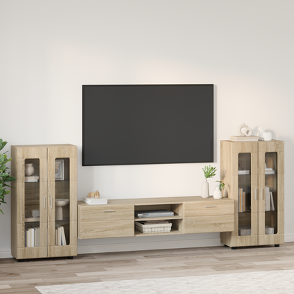 TV Cabinet Set FLORIN 3 pcs Sonoma Oak Engineered Wood