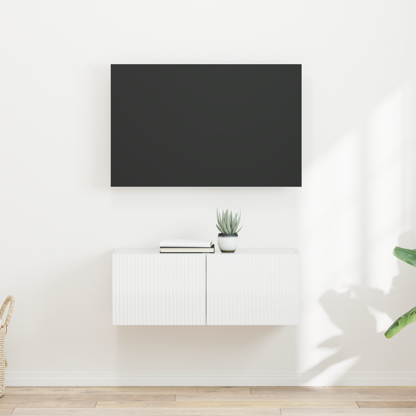 TV Wall Cabinet 2 pcs Gloss White 39 x 31 x 29.5 cm