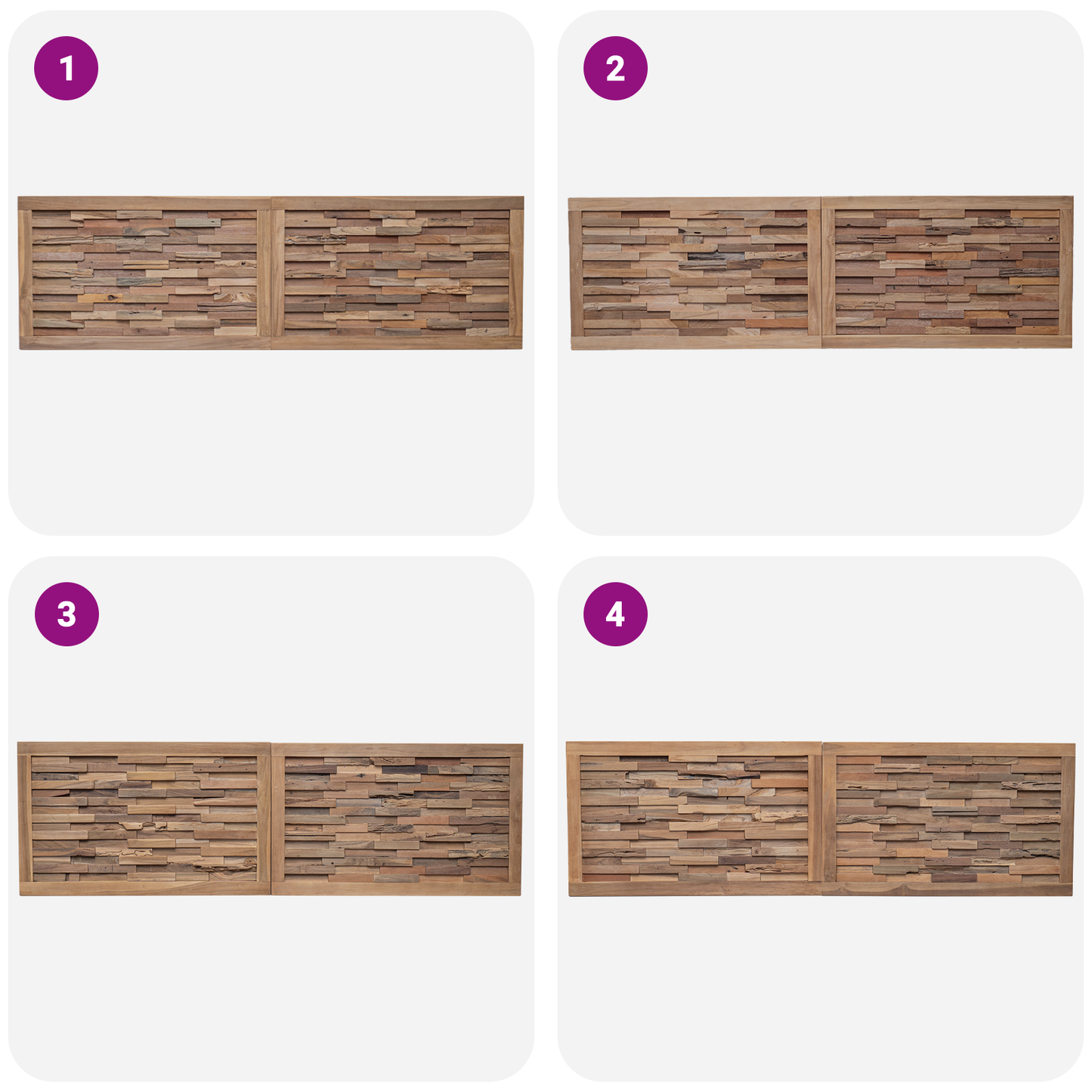 Bed Headboard Natural Solid Teak Wood