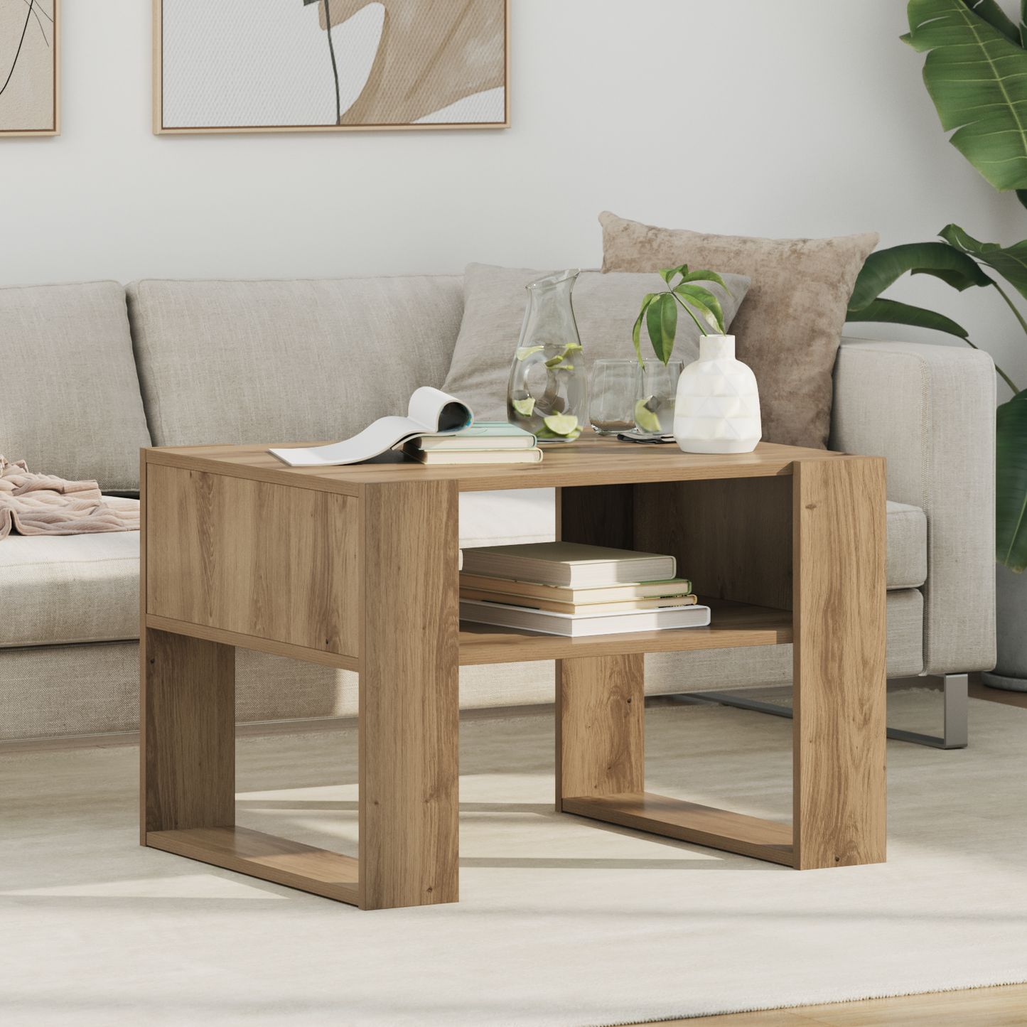 Coffee Table Artisan Oak 66 x 53 x 45 cm Engineered Wood
