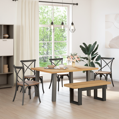 Dining Bench NOAIN 120 x 41 x 45 cm Solid Pine Wood Natural