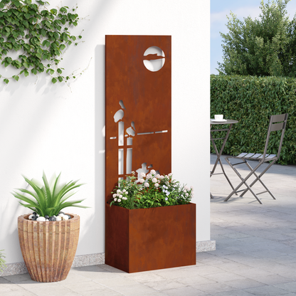 Garden Privacy Screen Rusty 50 x 32 x 150 cm Weathering steel