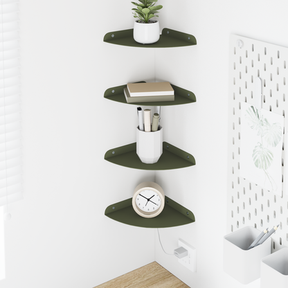Floating Shelf with Shelf 4 pcs Olive Green 18 x 18 x 2 cm