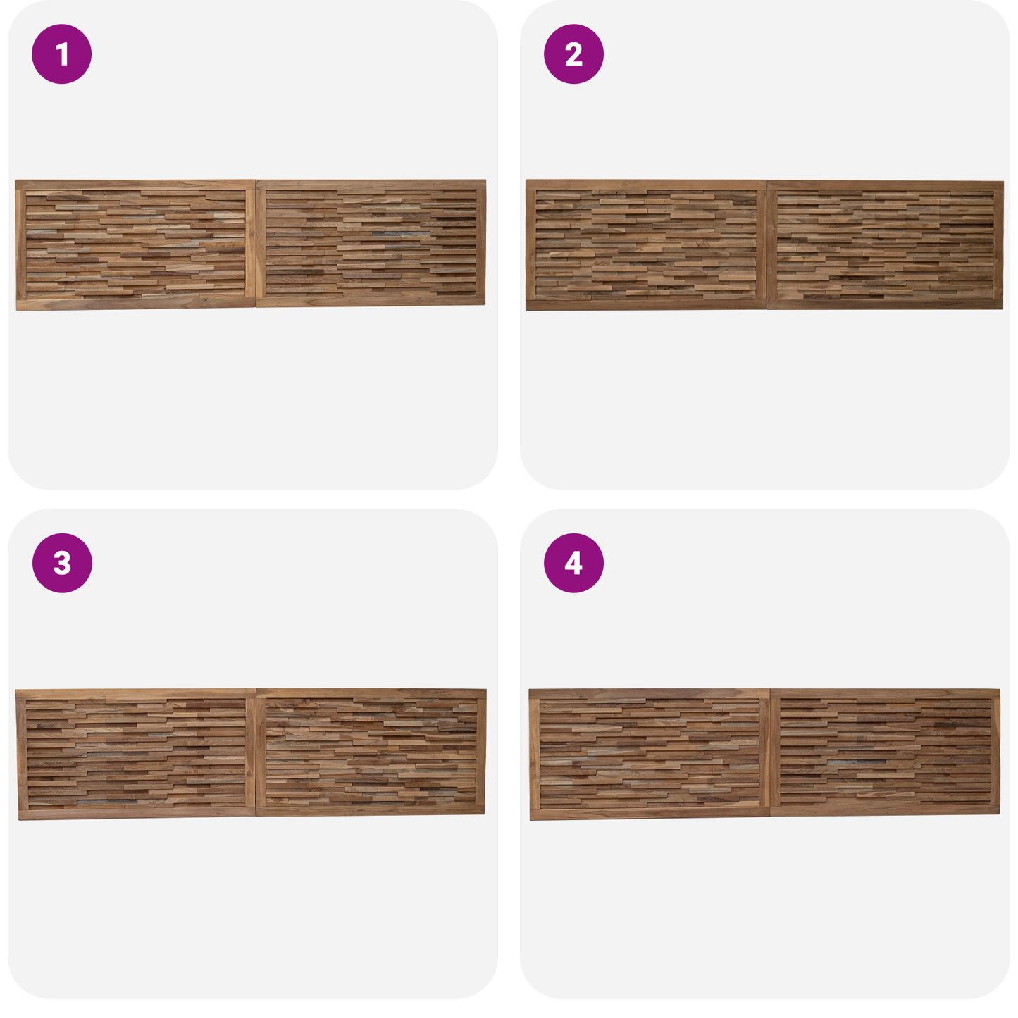 Bed Headboard Natural Solid Teak Wood