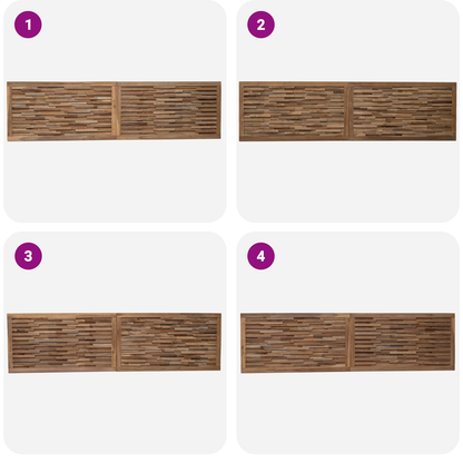 Bed Headboard Natural Solid Teak Wood