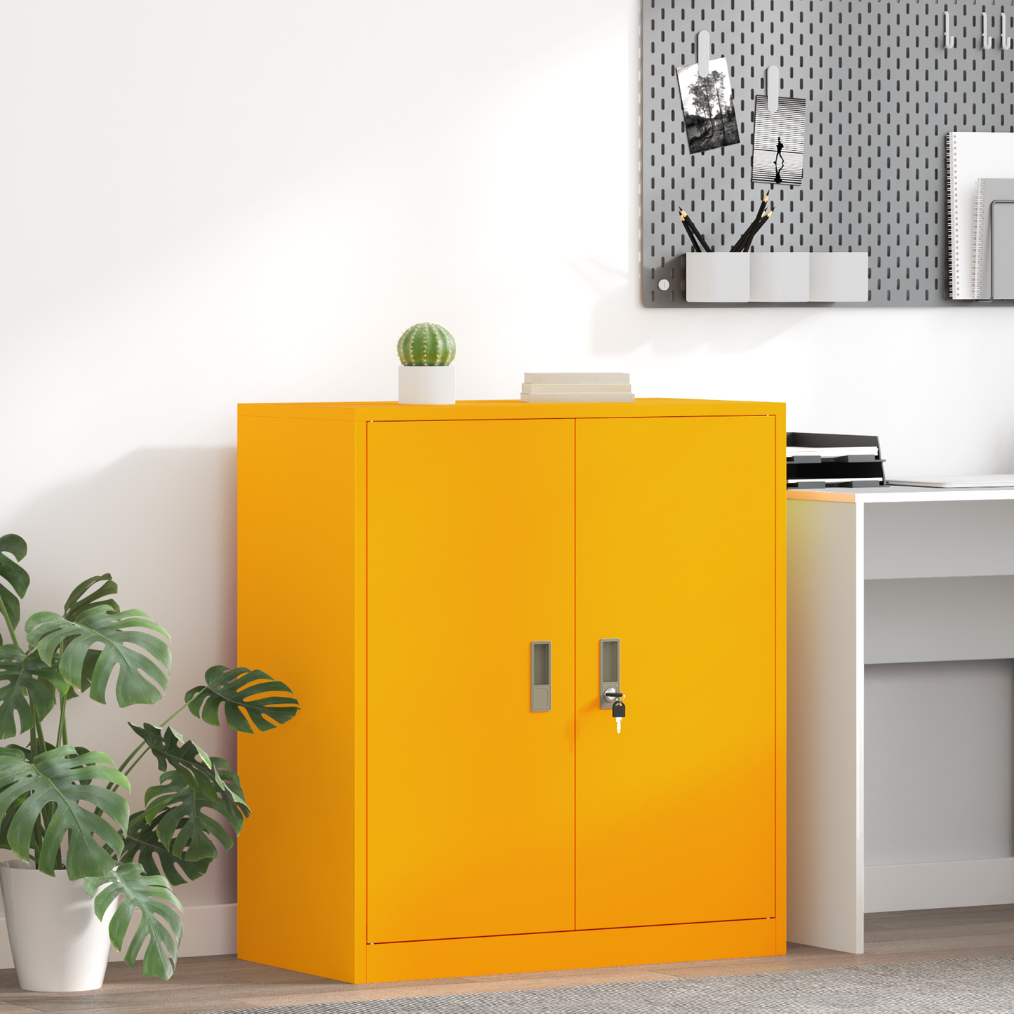 Storage Cabinet Mustard Yellow 80 x 40 x 90 cm Steel