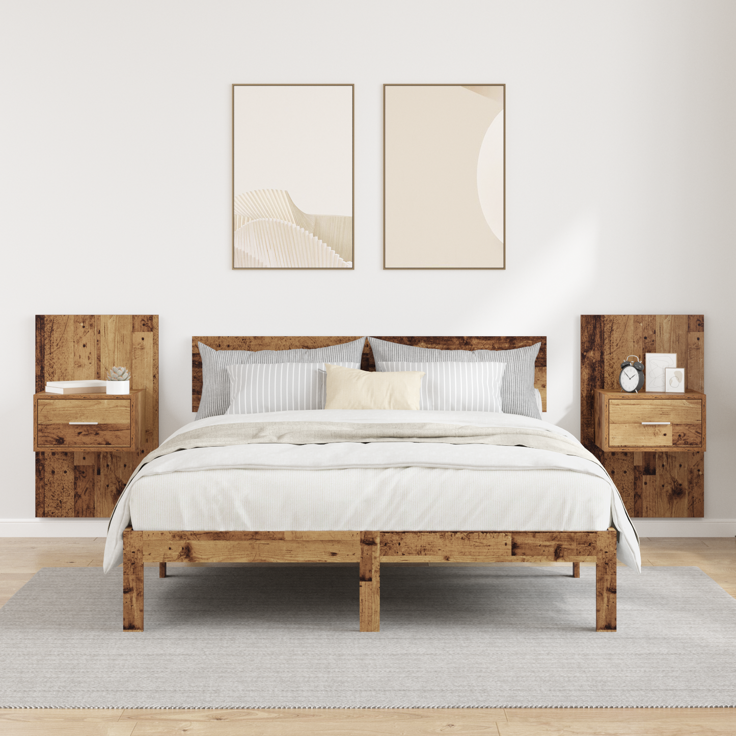 Bedside Cabinet 2 pcs Old Wood 50 x 32.5 x 80cm Engineered Wood