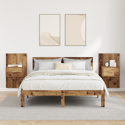 Bedside Cabinet 2 pcs Old Wood 50 x 32.5 x 80cm Engineered Wood