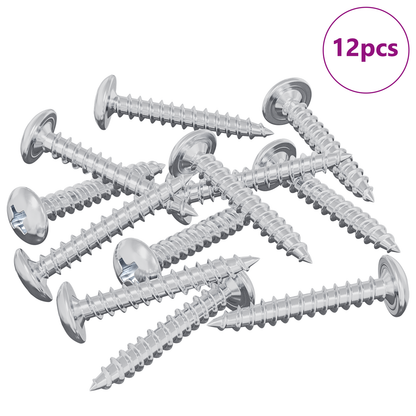 Wood Screws 12 pcs Silver M4 x 25 mm Steel