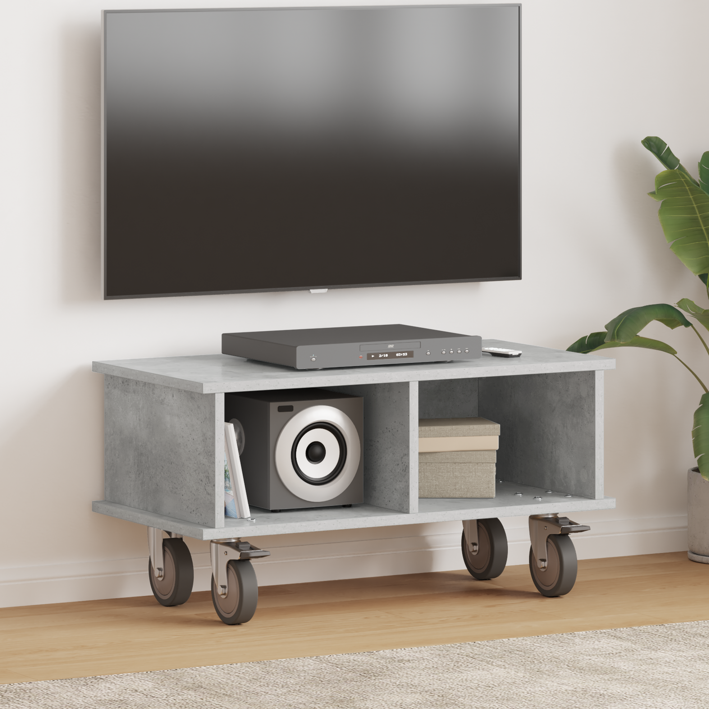 TV Stand Concrete Grey 68.5 x 35 x 35 cm Engineered Wood