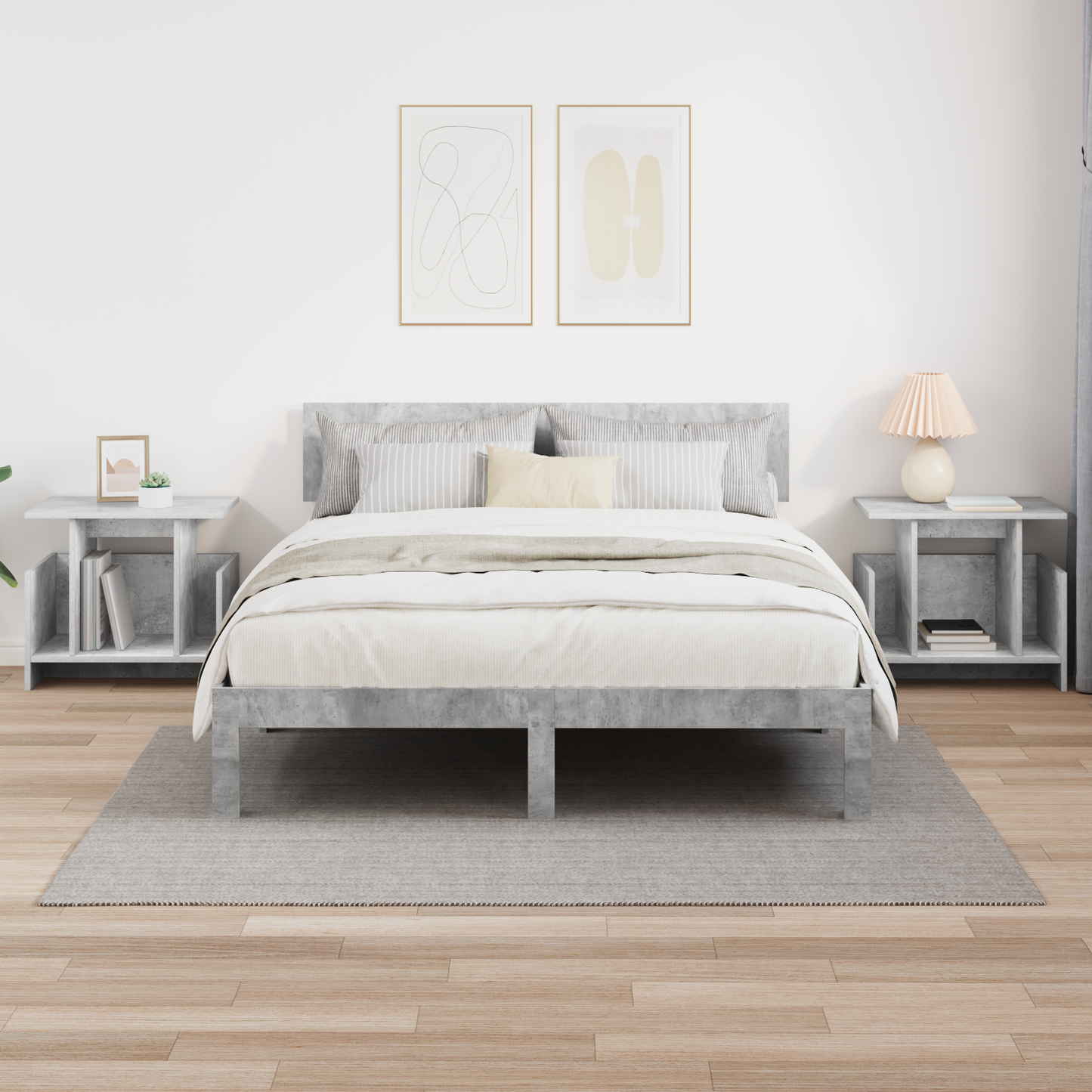 TV Stand 2 pcs Concrete Grey 50 x 35 x 45 cm Engineered Wood