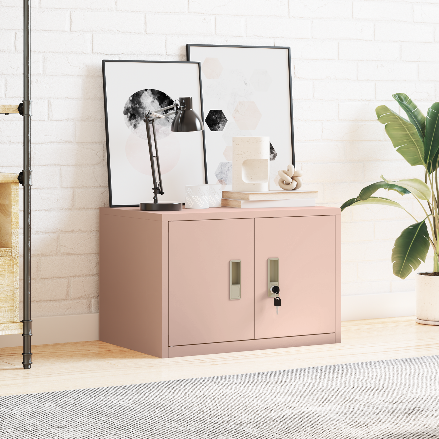Storage Cabinet Pink 60 x 40 x 40 cm Steel