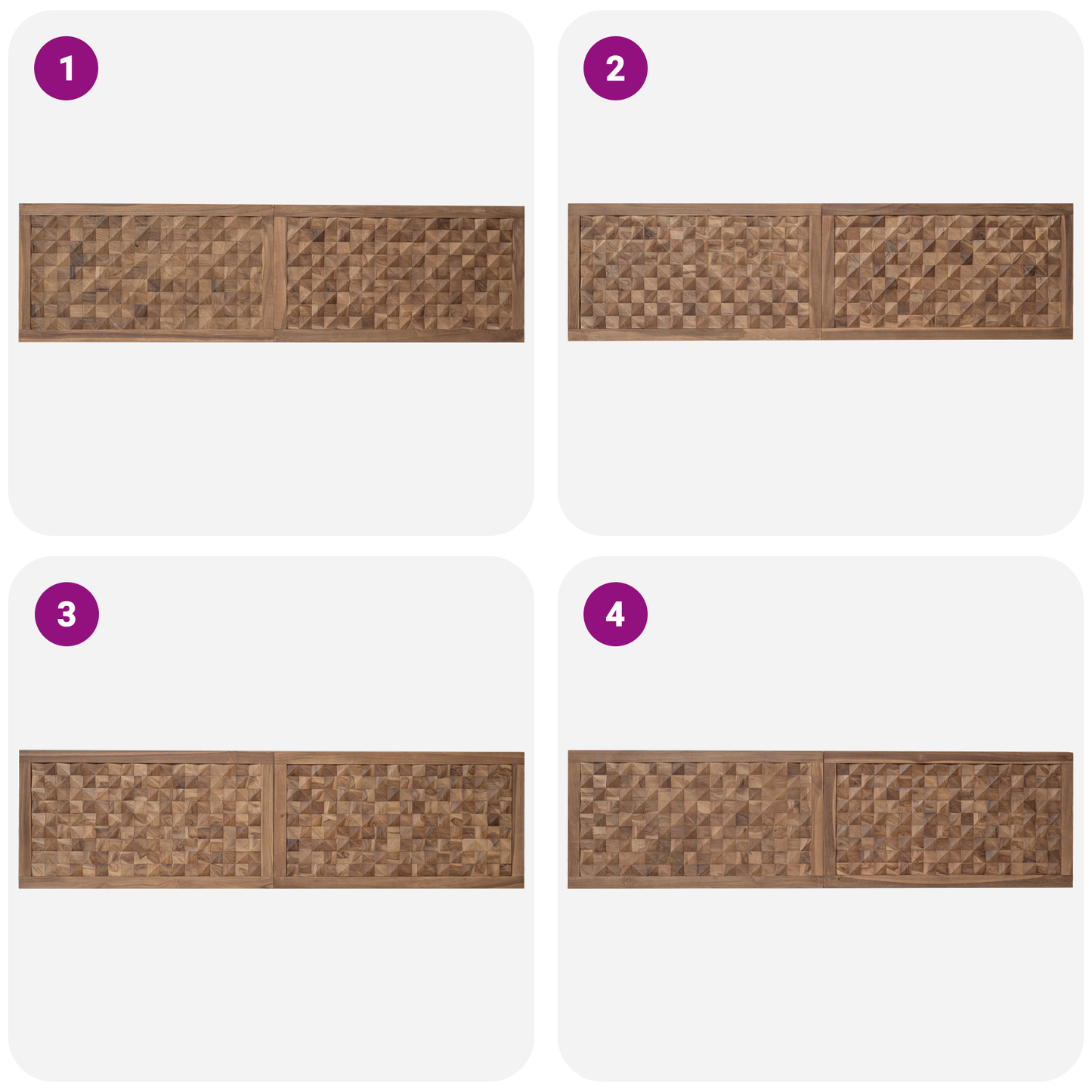 Bed Headboard Natural Solid Teak Wood