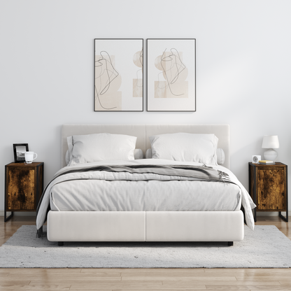 Bedside Table 2 pcs Smoke Oak 39.5 x 30 x 50 cm Engineered Wood
