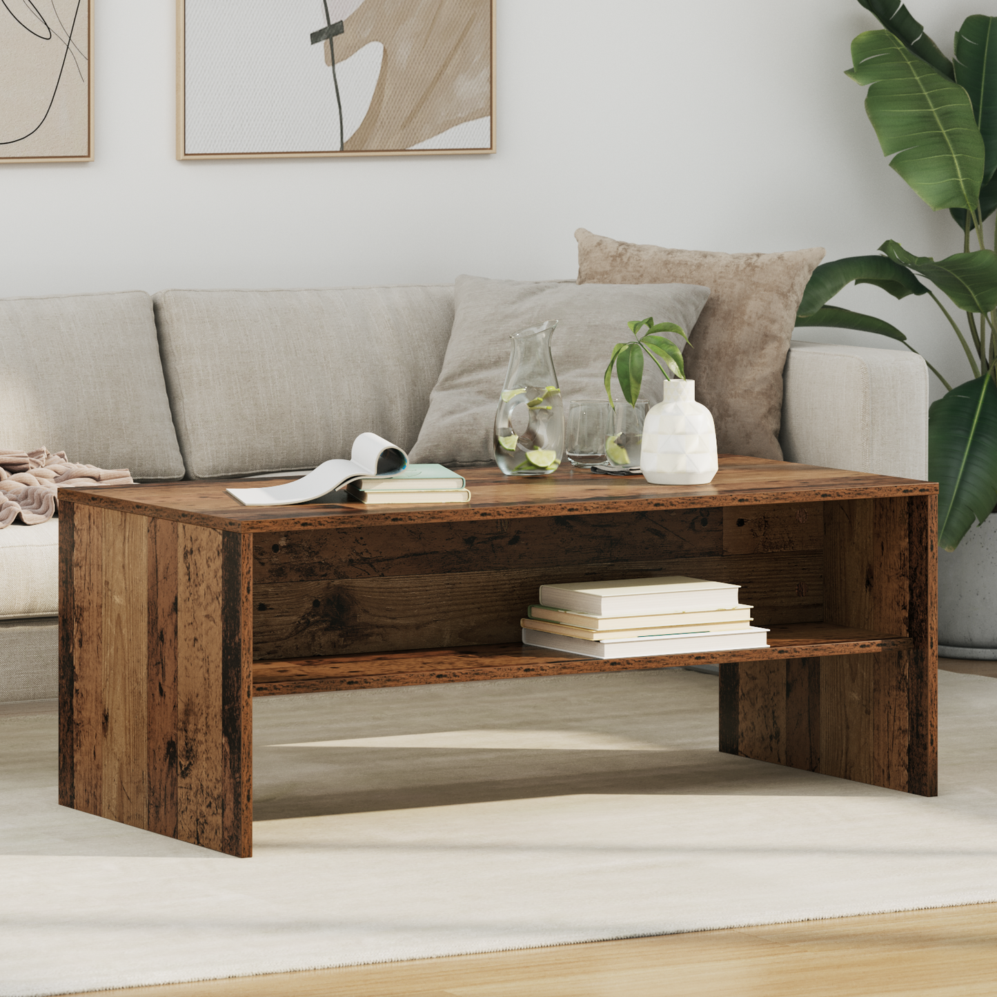 Coffee Table Old Wood 100 x 50 x 40 cm Engineered Wood