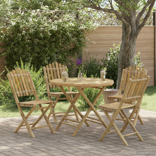 Garden Chair 4 pcs Natural Bamboo