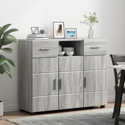 Wooden Cabinet Grey Sonoma 88.5 x 30.5 x 73 cm Engineered Wood