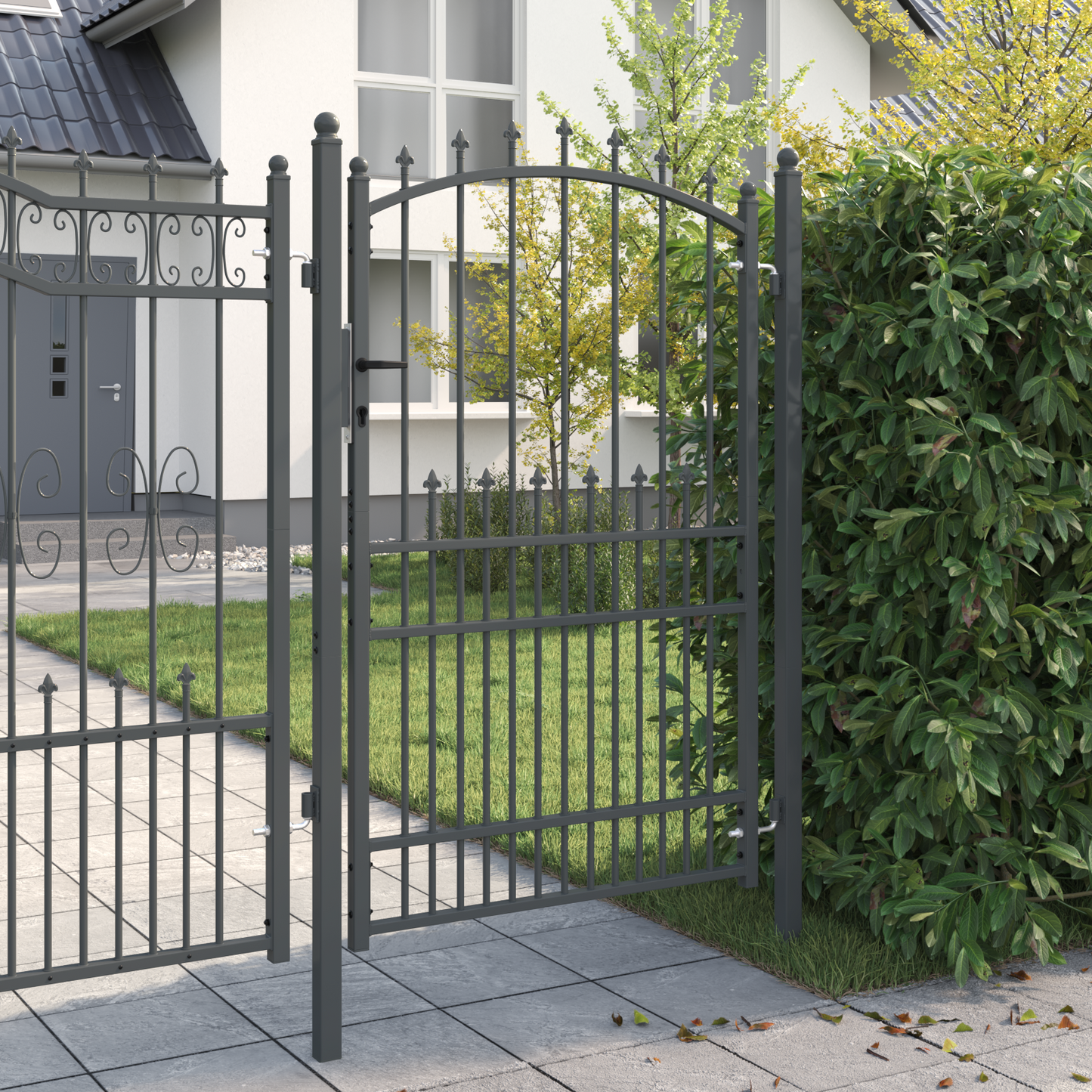 Fence Gate with Spikes EMMEN 200 x 100 cm Powder-coated steel